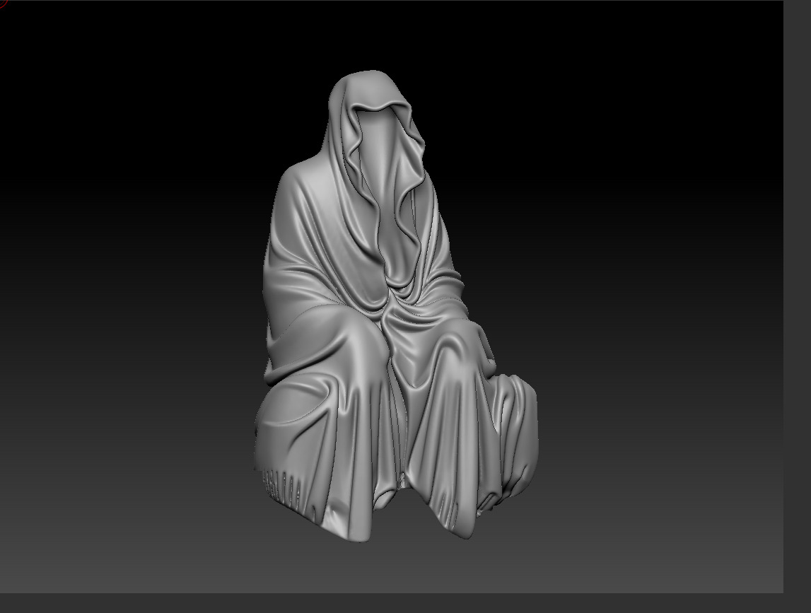 Resin Tabletop Gothic Decor Sitting Statue 3D print model_15