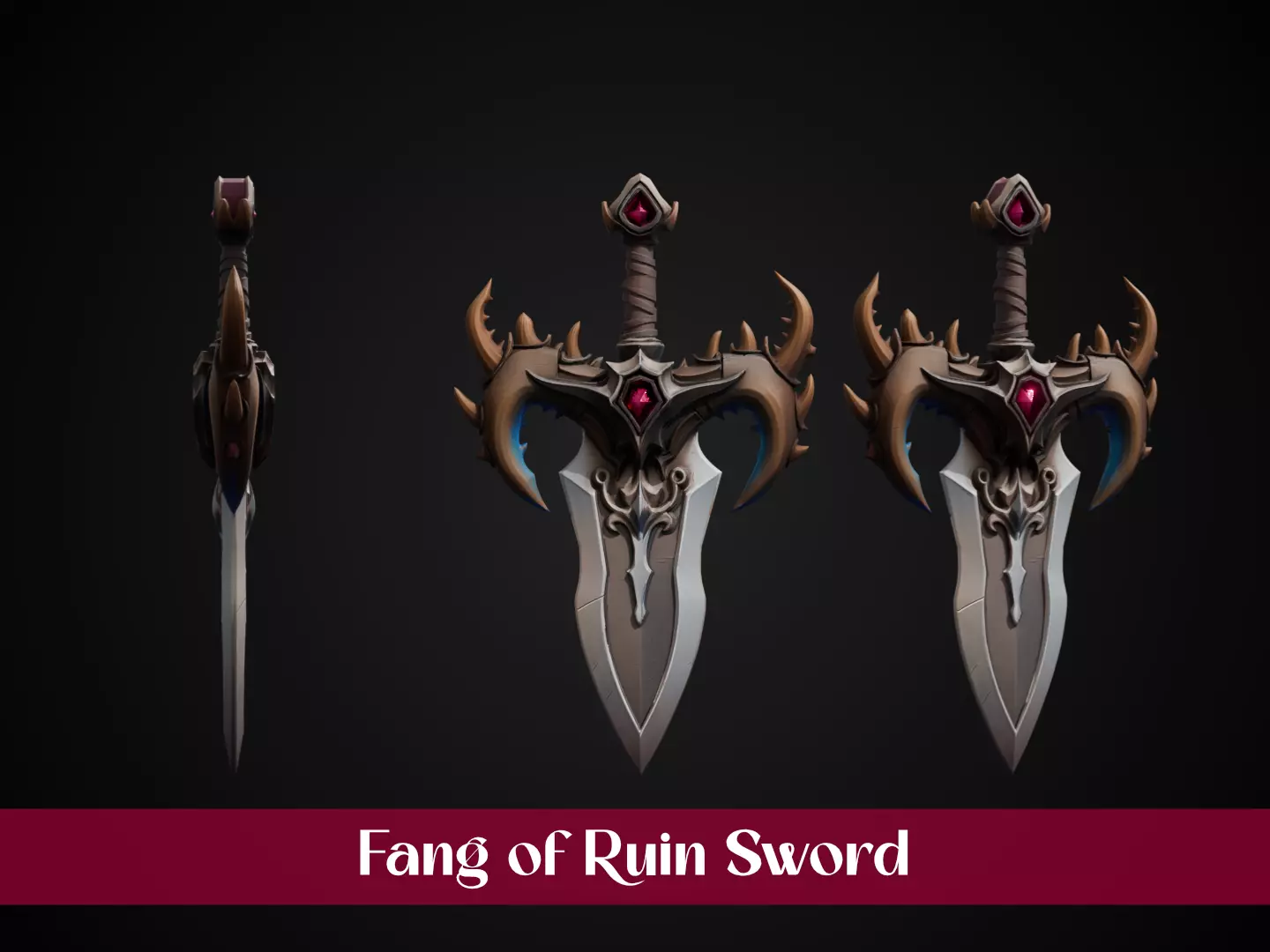 Stylized Dragonbane Greatsword Sword - Fang of Ruin 3D print model