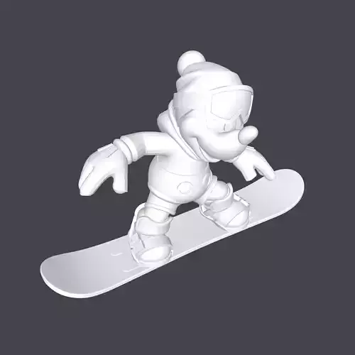 snowboarder mickey 3D print model