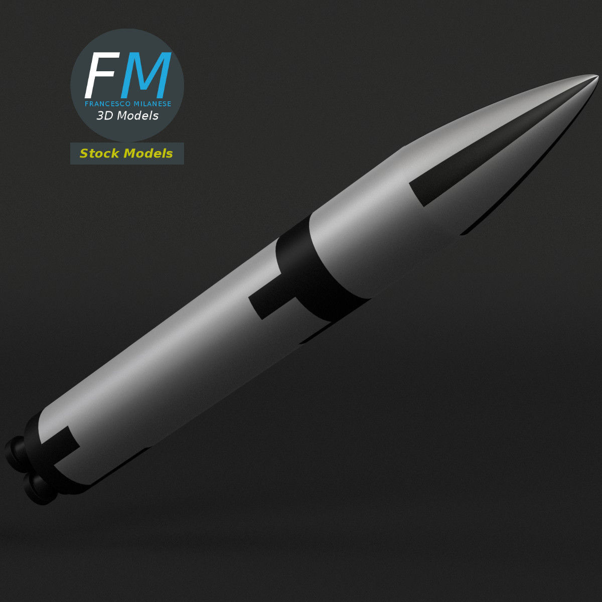 Stylized Polaris A3 Missile 3D model_4