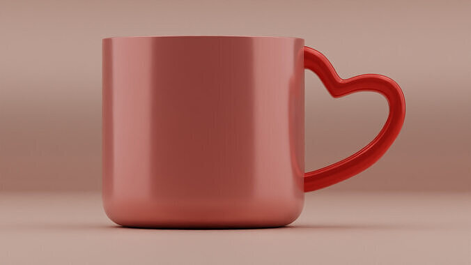 Heart mug 3D model