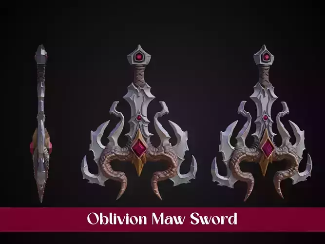 Stylized Dragonbane Greatsword Sword - Oblivion Maw