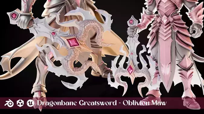 Stylized Sword - Dragonbane Greatsword Oblivion Maw - Game Ready