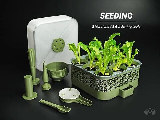 Self-Watering Seed Starter 3D Printable STL Indoor Planter Pot Low-poly 3D model