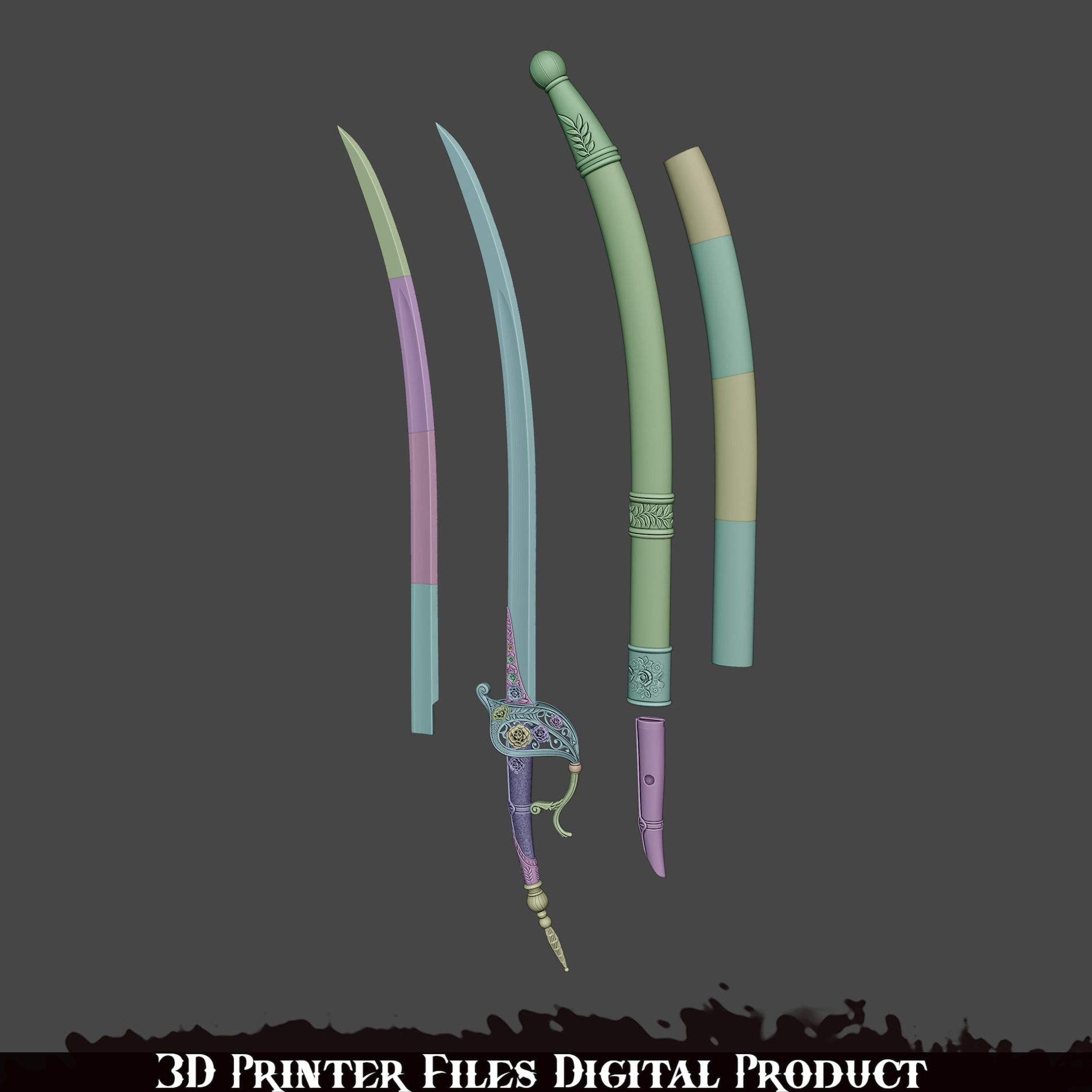 Fantasy Lea Monad Cosplay Rose Sword Lies of P Overture 3D print model_8