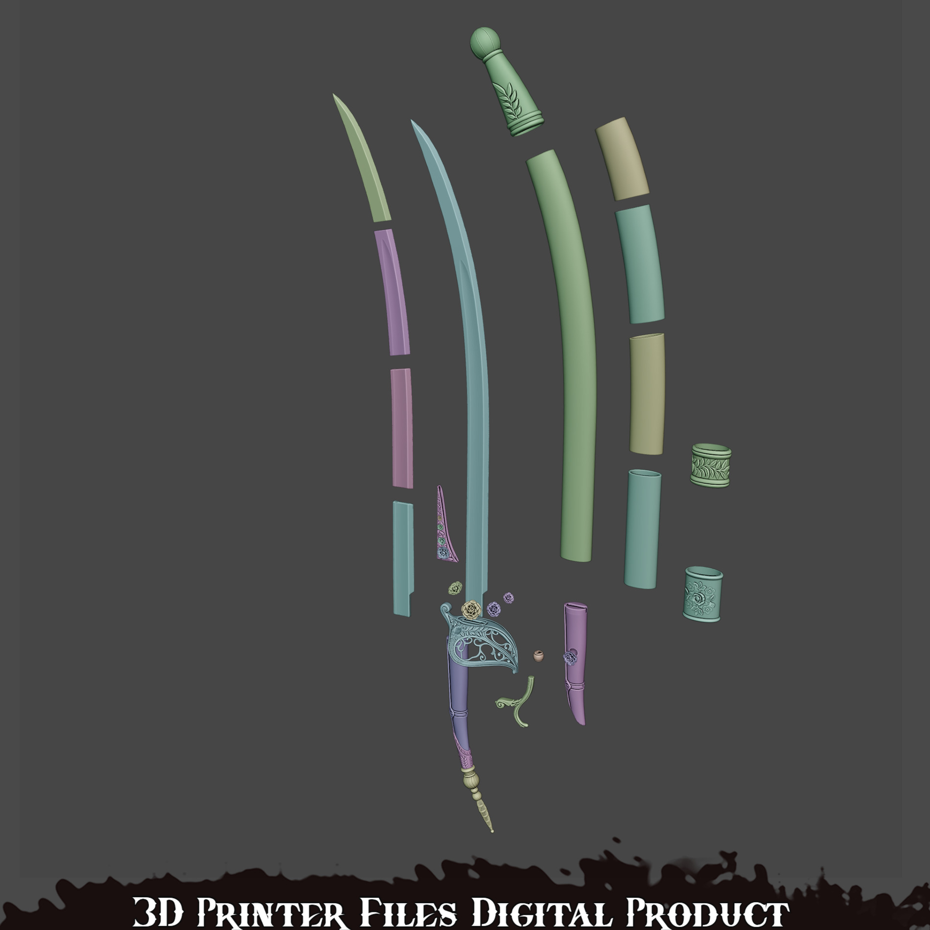 Fantasy Lea Monad Cosplay Rose Sword Lies of P Overture 3D print model_12