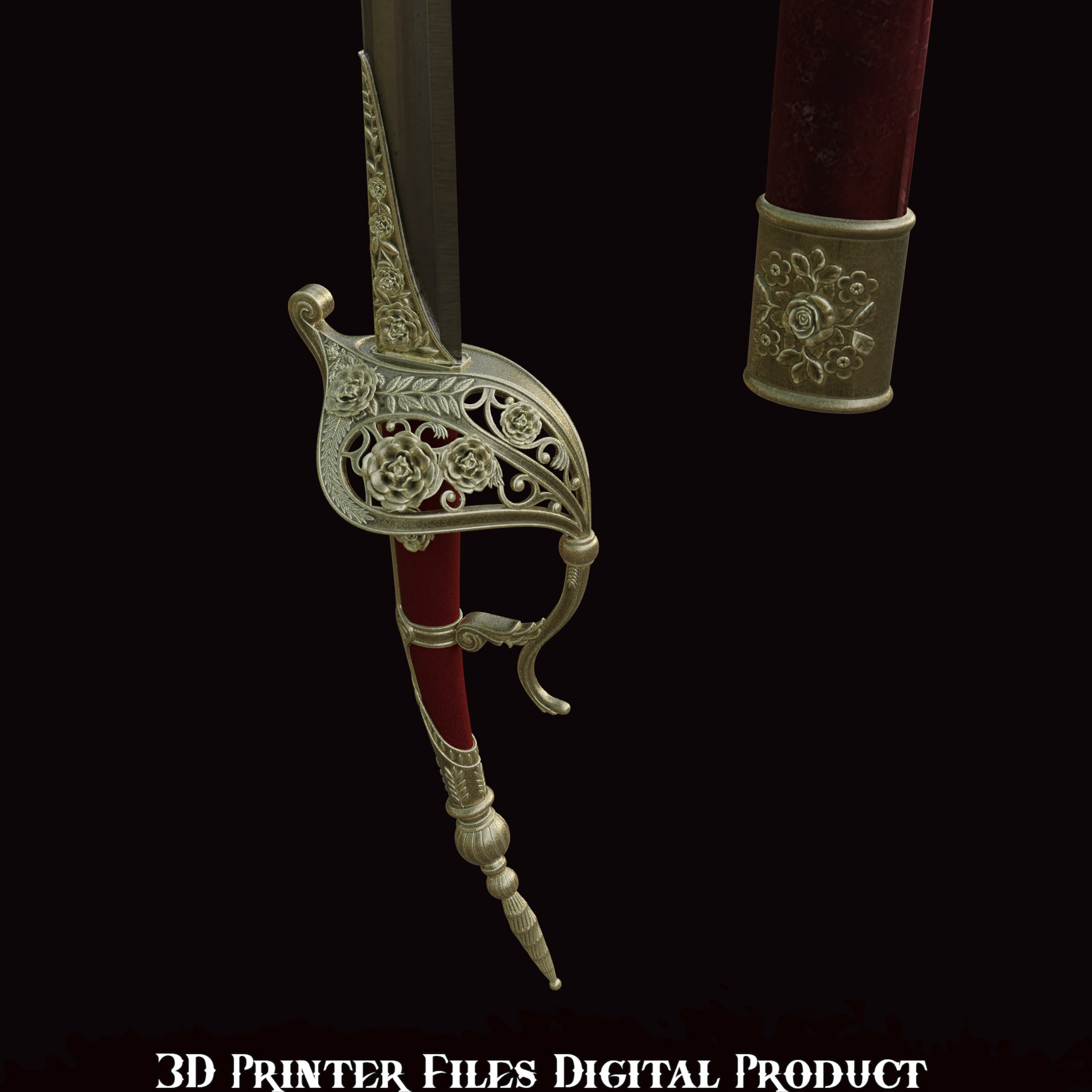 Fantasy Lea Monad Cosplay Rose Sword Lies of P Overture 3D print model_5