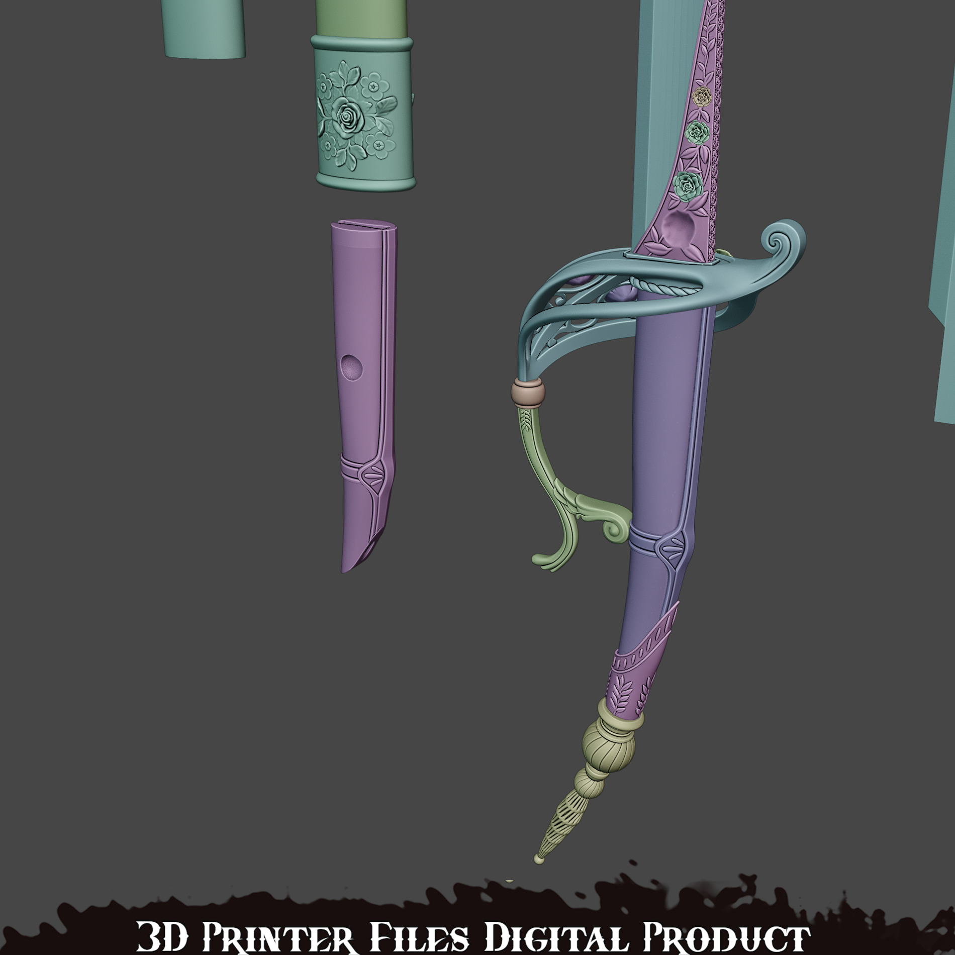 Fantasy Lea Monad Cosplay Rose Sword Lies of P Overture 3D print model_10