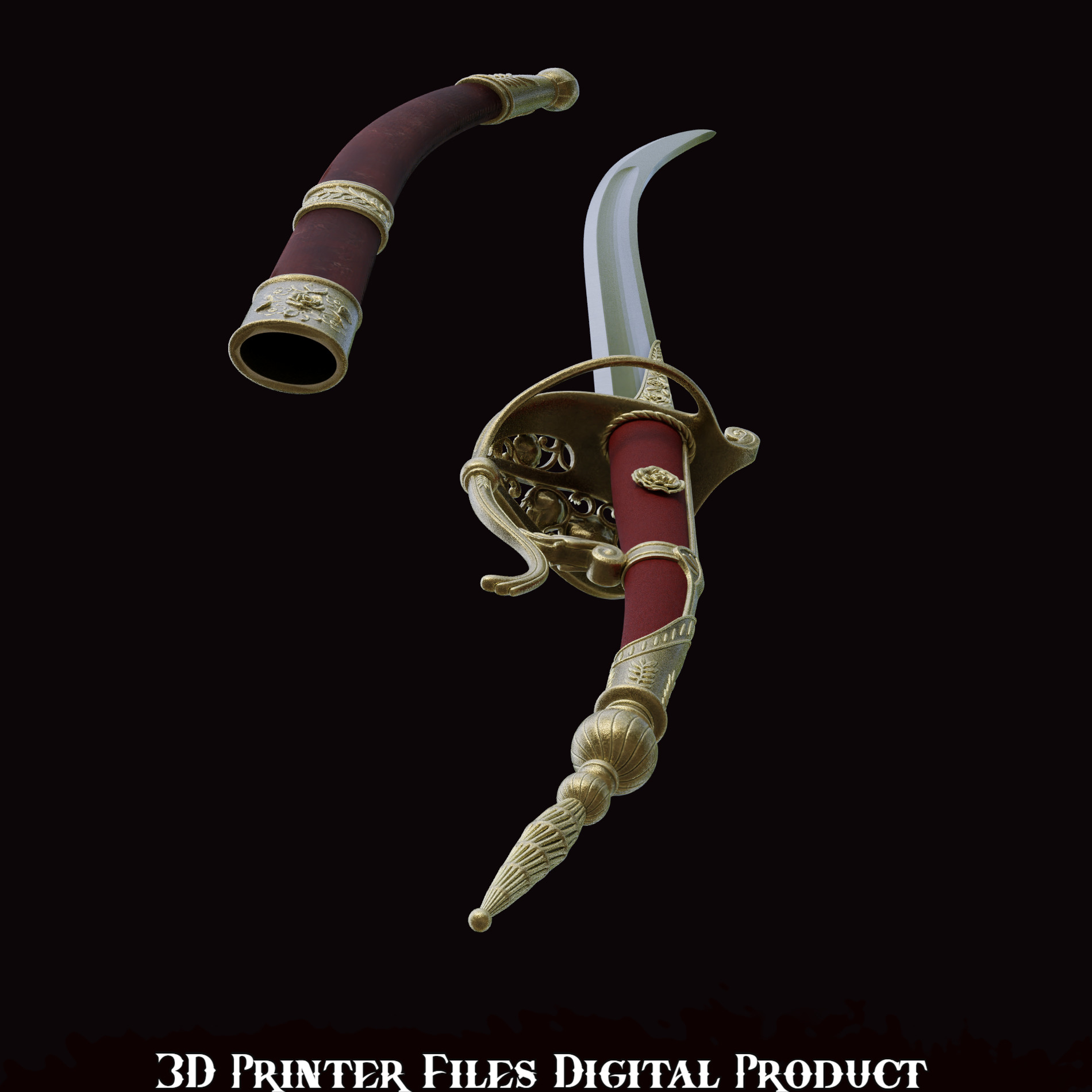 Fantasy Lea Monad Cosplay Rose Sword Lies of P Overture 3D print model_2