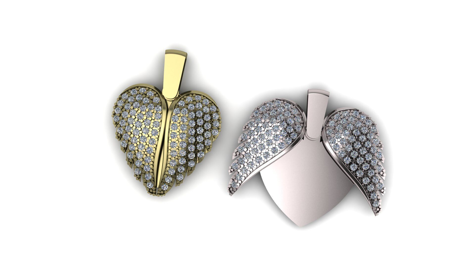 Angel Wings Necklace 3D print model 3D print model_1