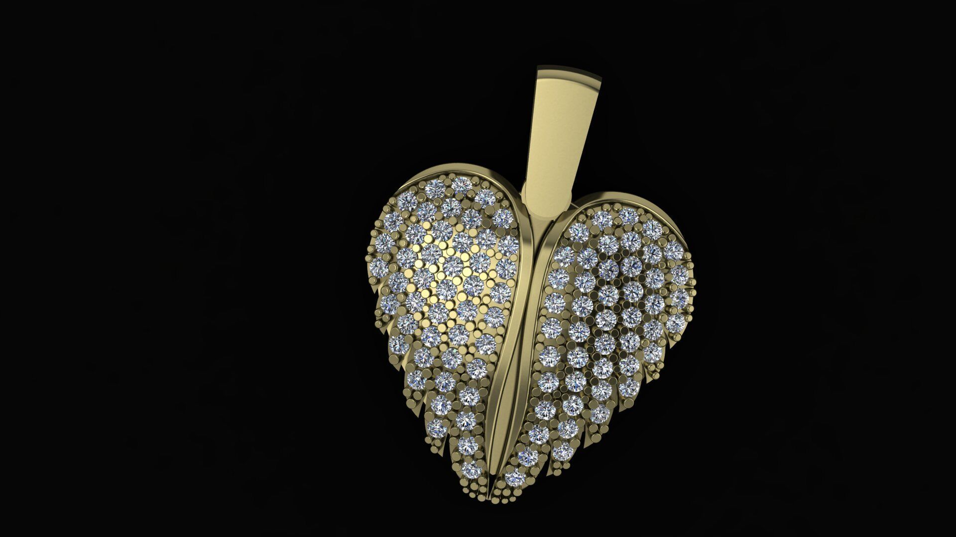 Angel Wings Necklace 3D print model 3D print model_2