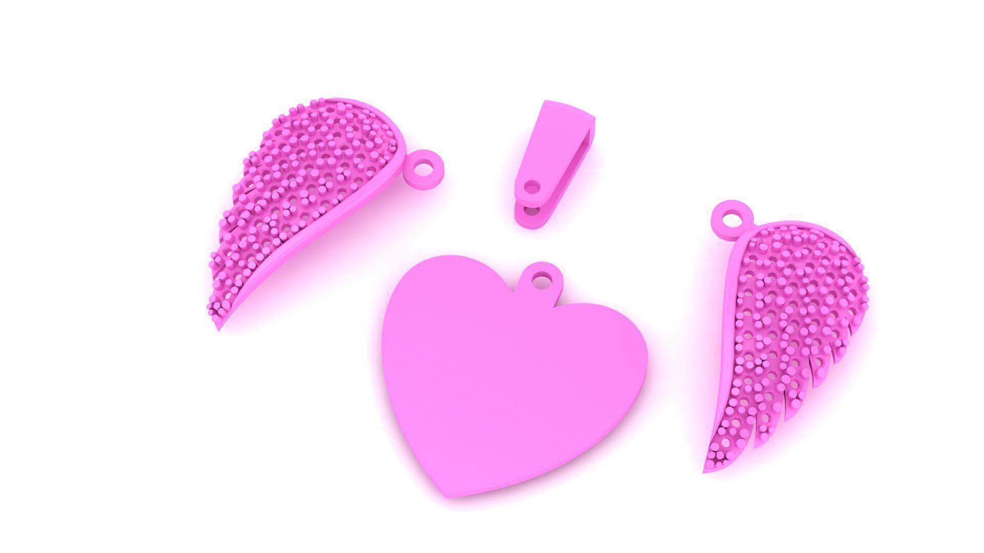 Angel Wings Necklace 3D print model 3D print model_13