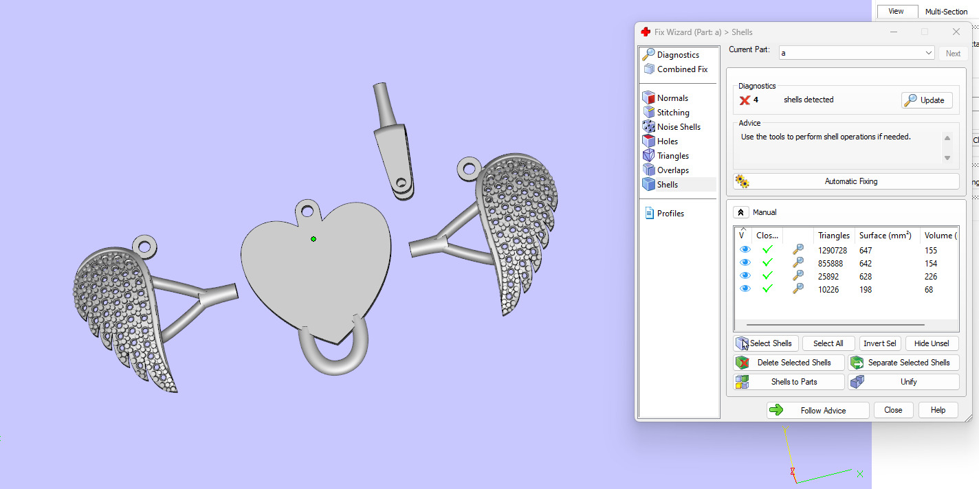 Angel Wings Necklace 3D print model 3D print model_17