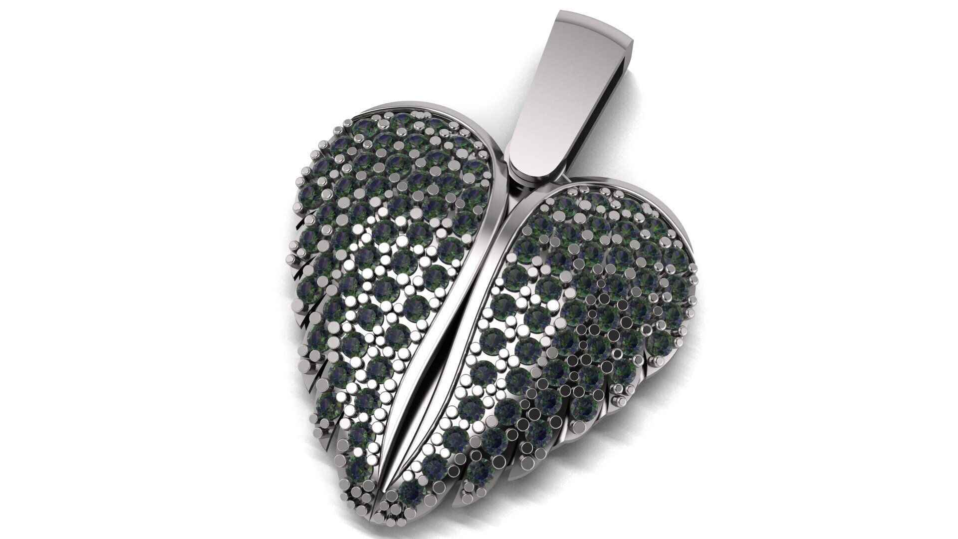 Angel Wings Necklace 3D print model 3D print model_19