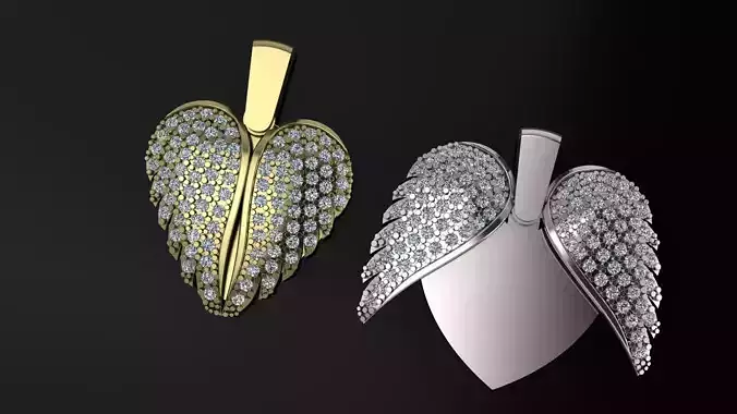 Angel Wings Necklace 3D print model 3D print model