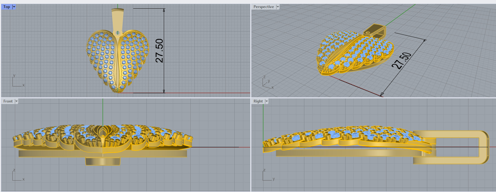 Angel Wings Necklace 3D print model 3D print model_4