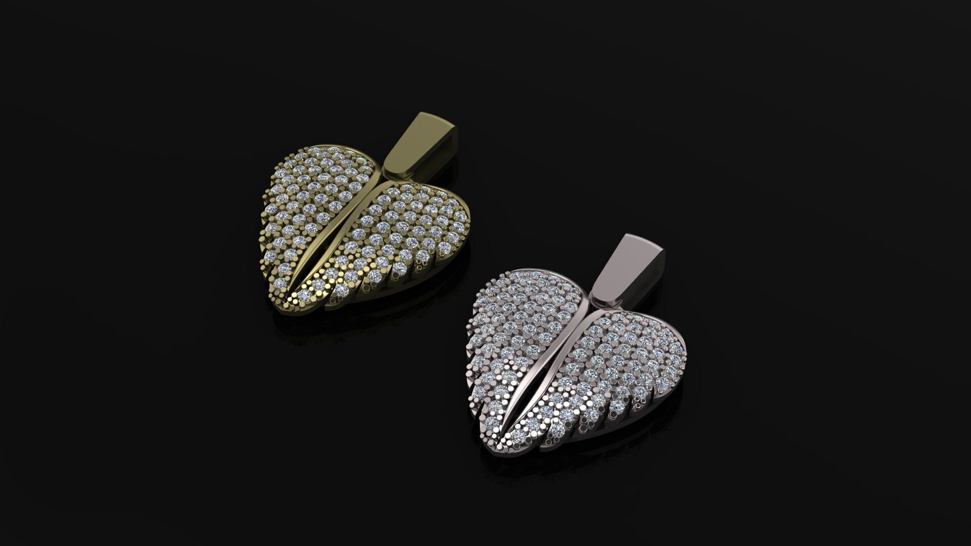 Angel Wings Necklace 3D print model 3D print model_8