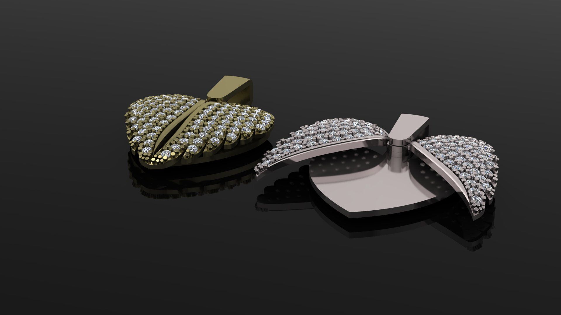 Angel Wings Necklace 3D print model 3D print model_10