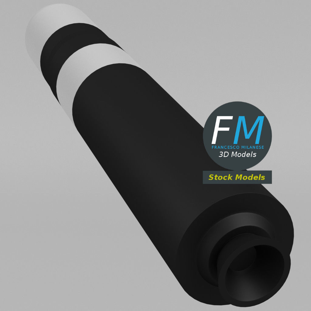 Stylized Trident D5 missile 3D model_4