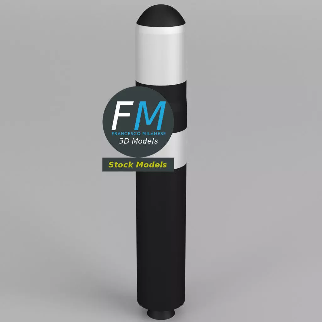 Stylized Trident D5 missile 3D model_0