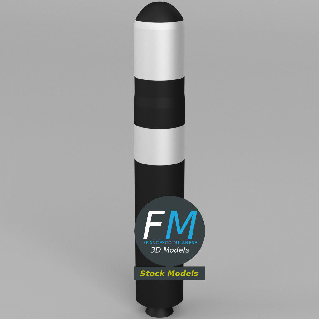 Stylized Trident D5 missile 3D model_2