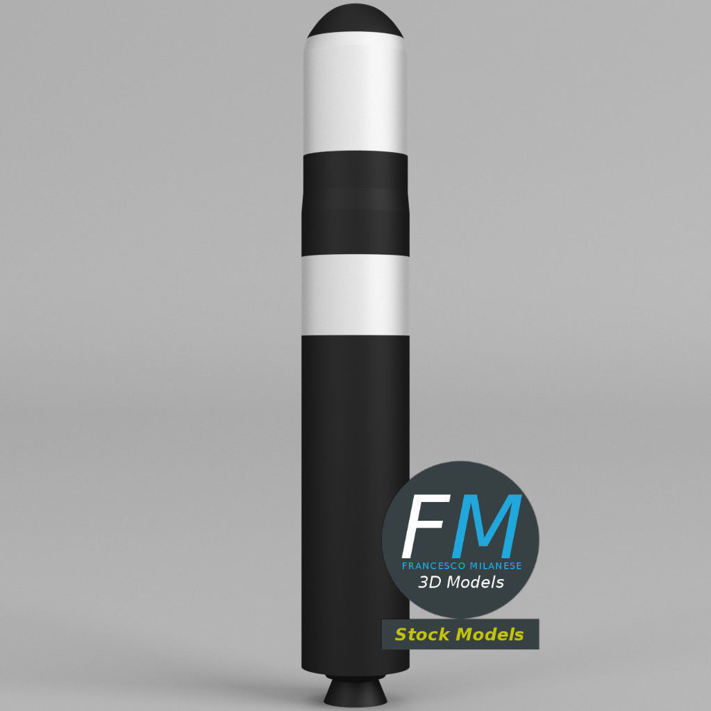 Stylized Trident D5 missile 3D model_3