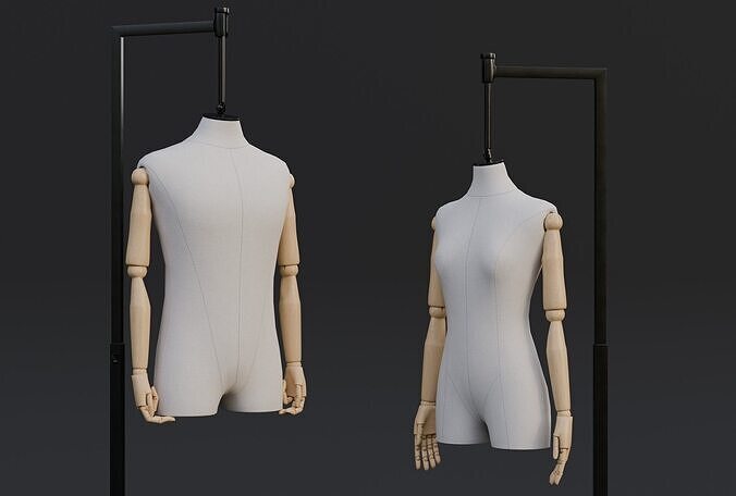 Mannequins light and dark versions 3D model