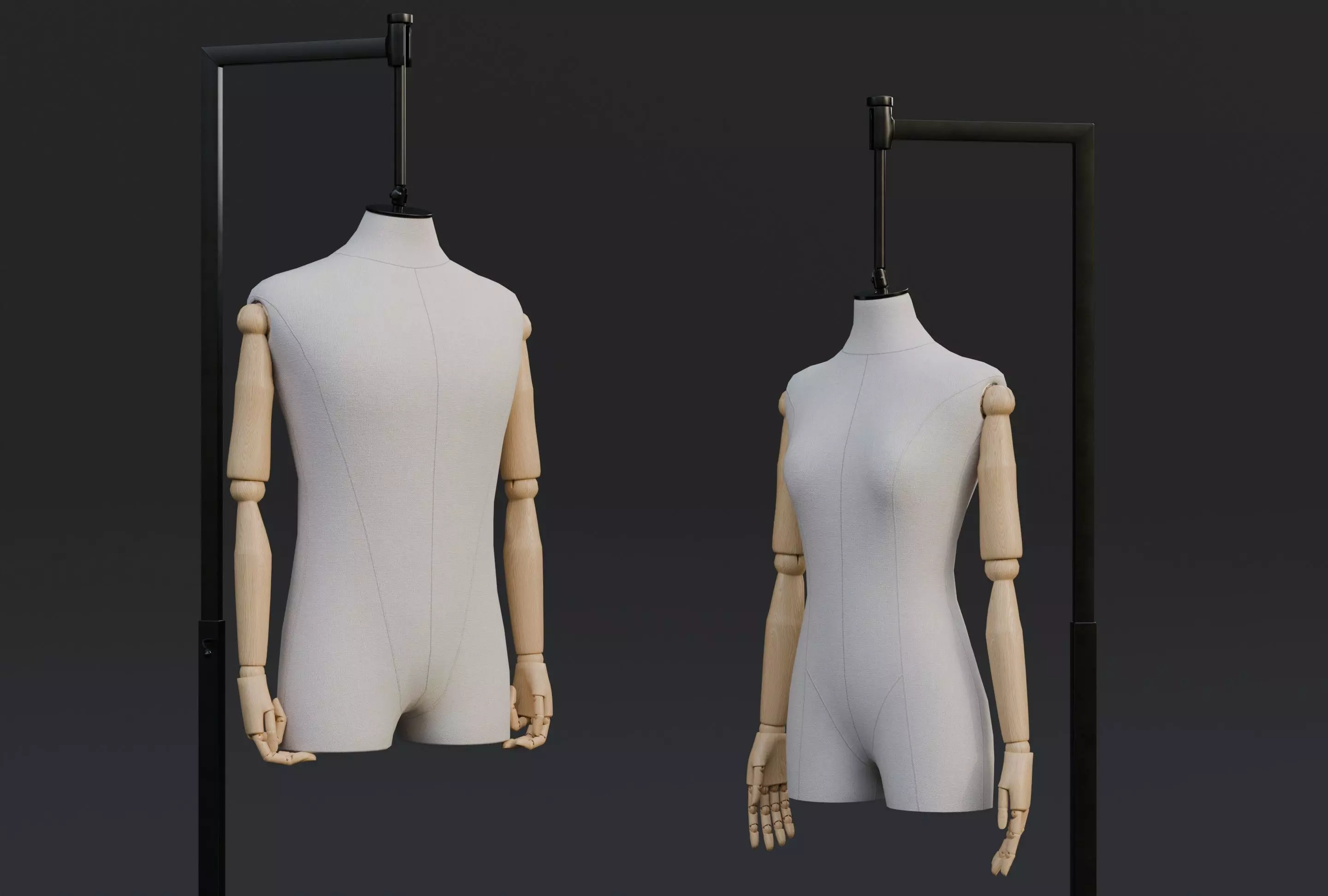 Mannequins light and dark versions 3D model_0
