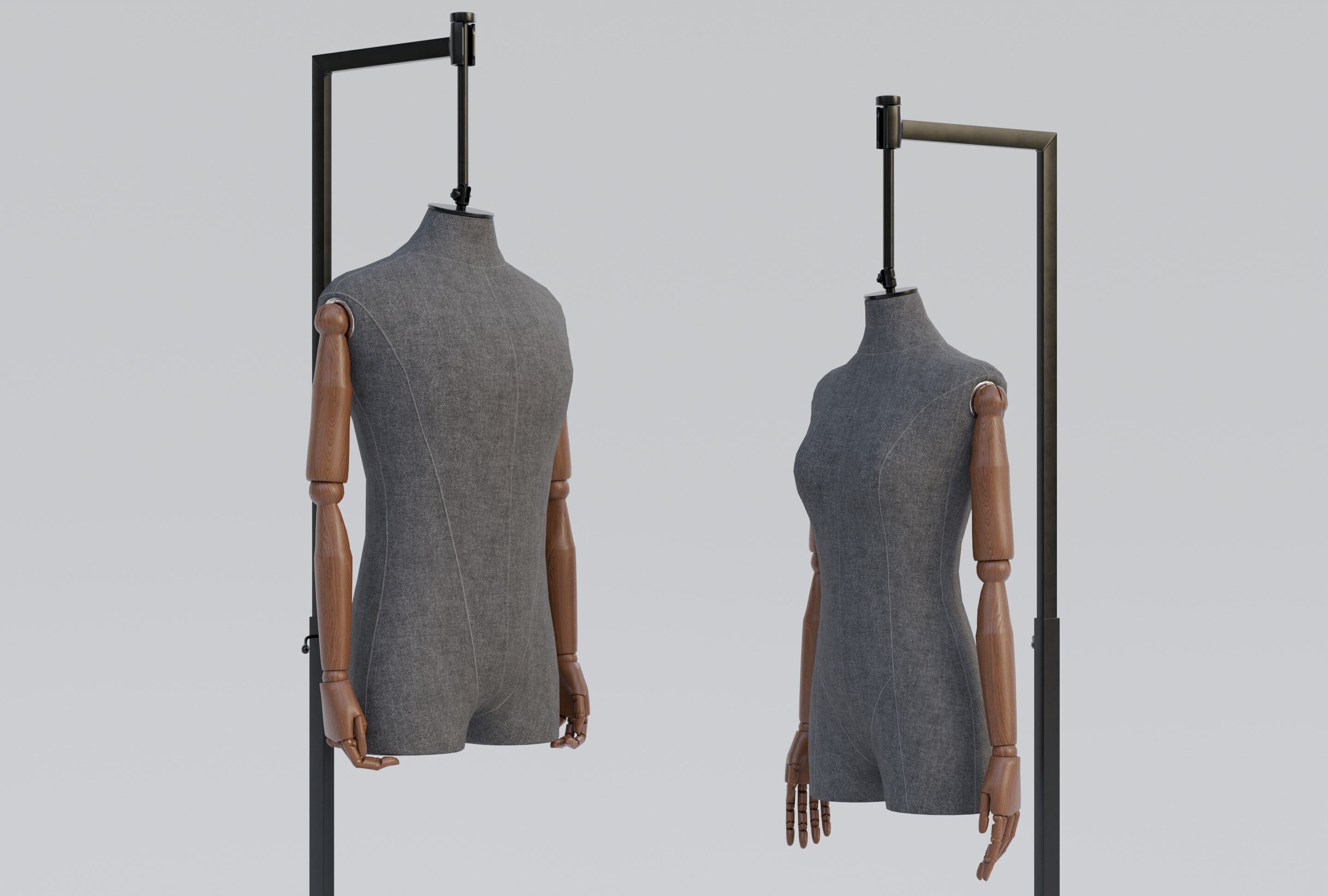 Mannequins light and dark versions 3D model_1