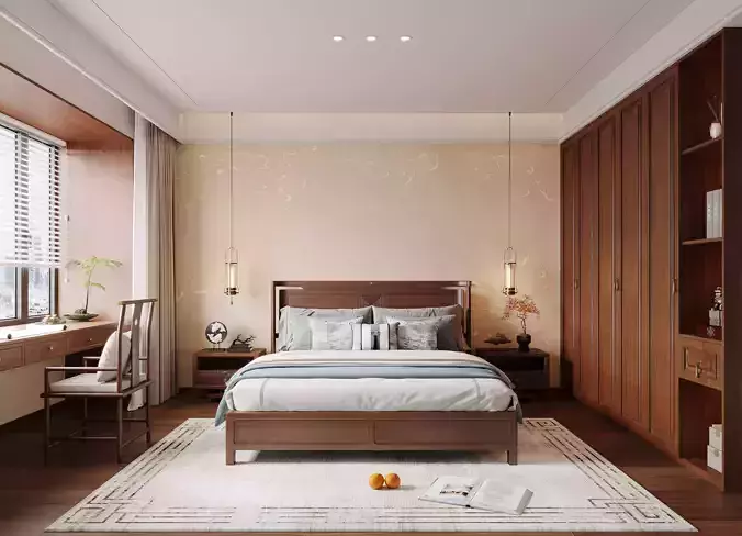  Chinese Bedroom interior 110