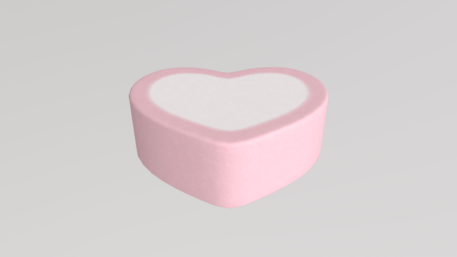 Stylized Low-Poly Love-shaped Marshmallow Low-poly 3D model_3