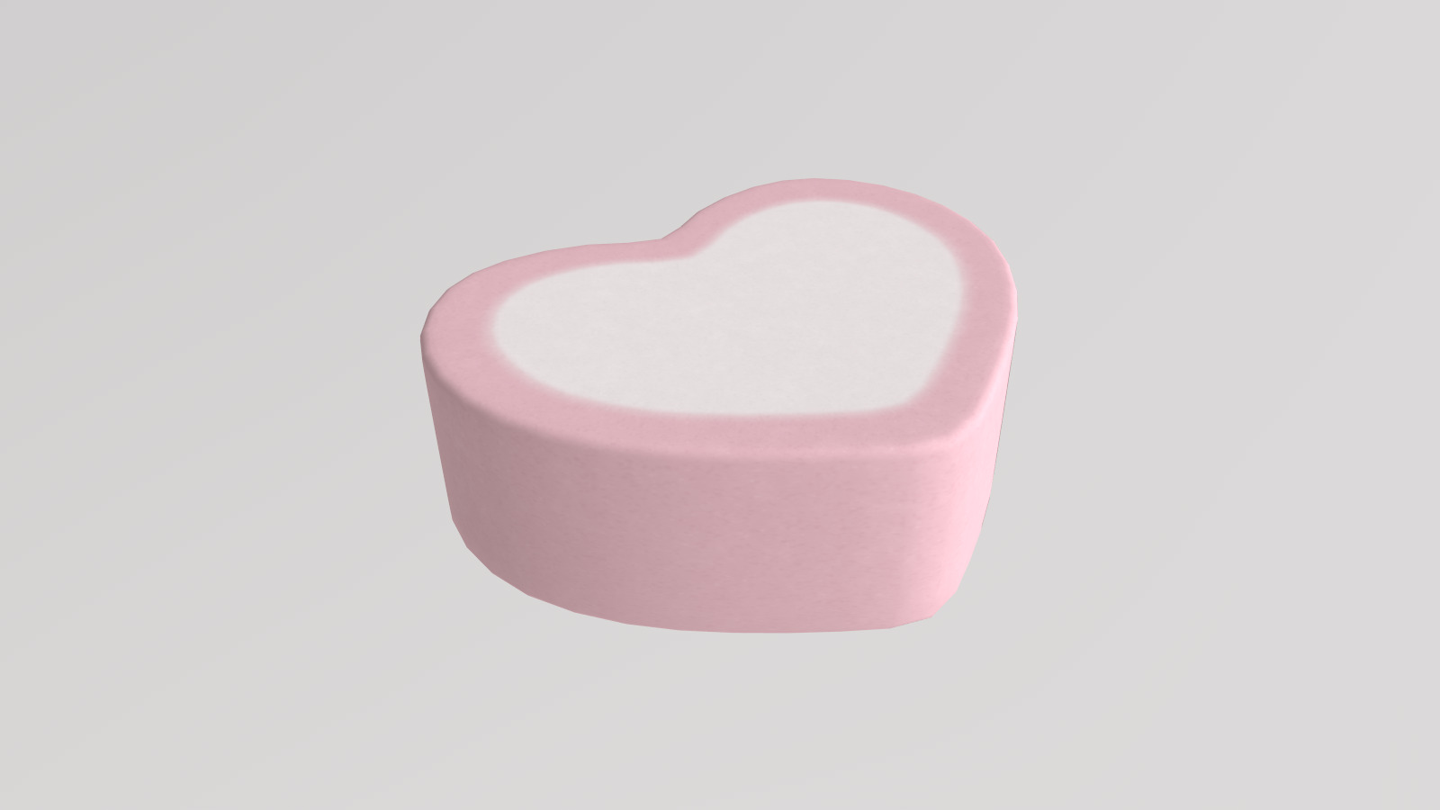 Stylized Low-Poly Love-shaped Marshmallow Low-poly 3D model_9