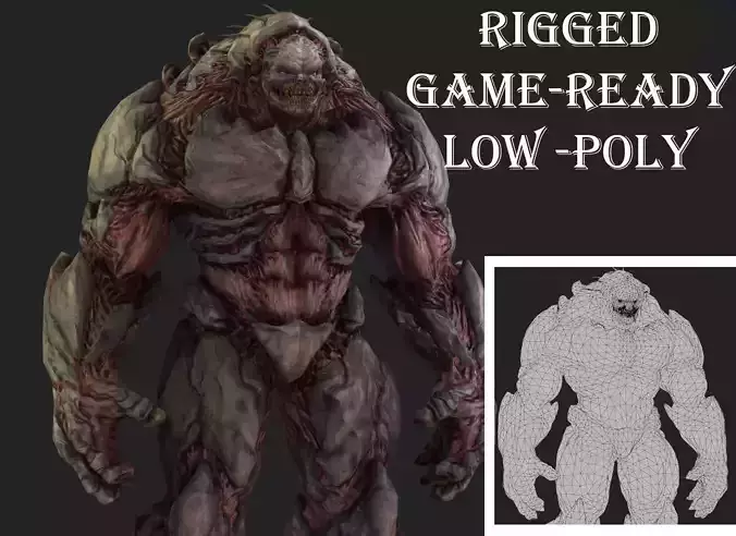 Dreadclaw Monster 3D Model Rigged Game-Ready Creature