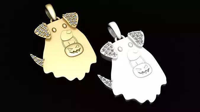 Halloween pendant ghost 3D print model
