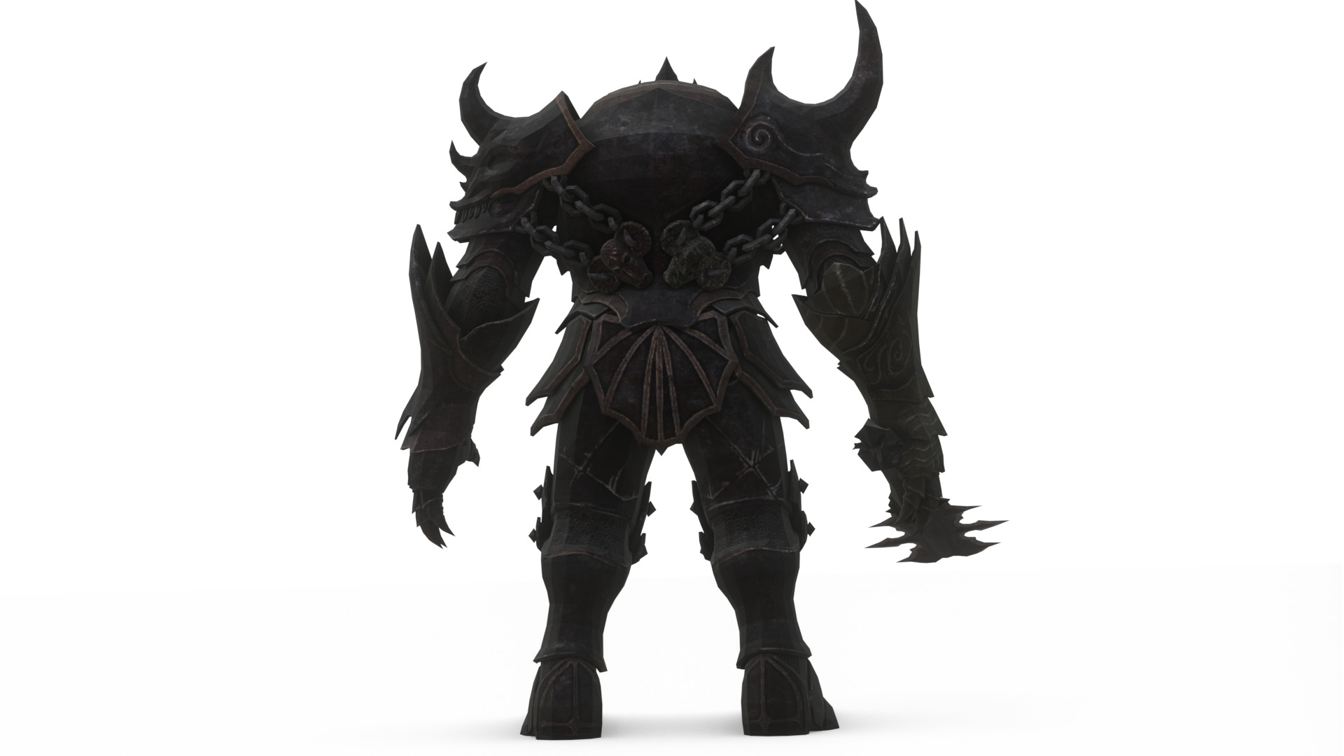 Obsidian Tank Beast Game-Ready Armored Creature Low-poly 3D model_8