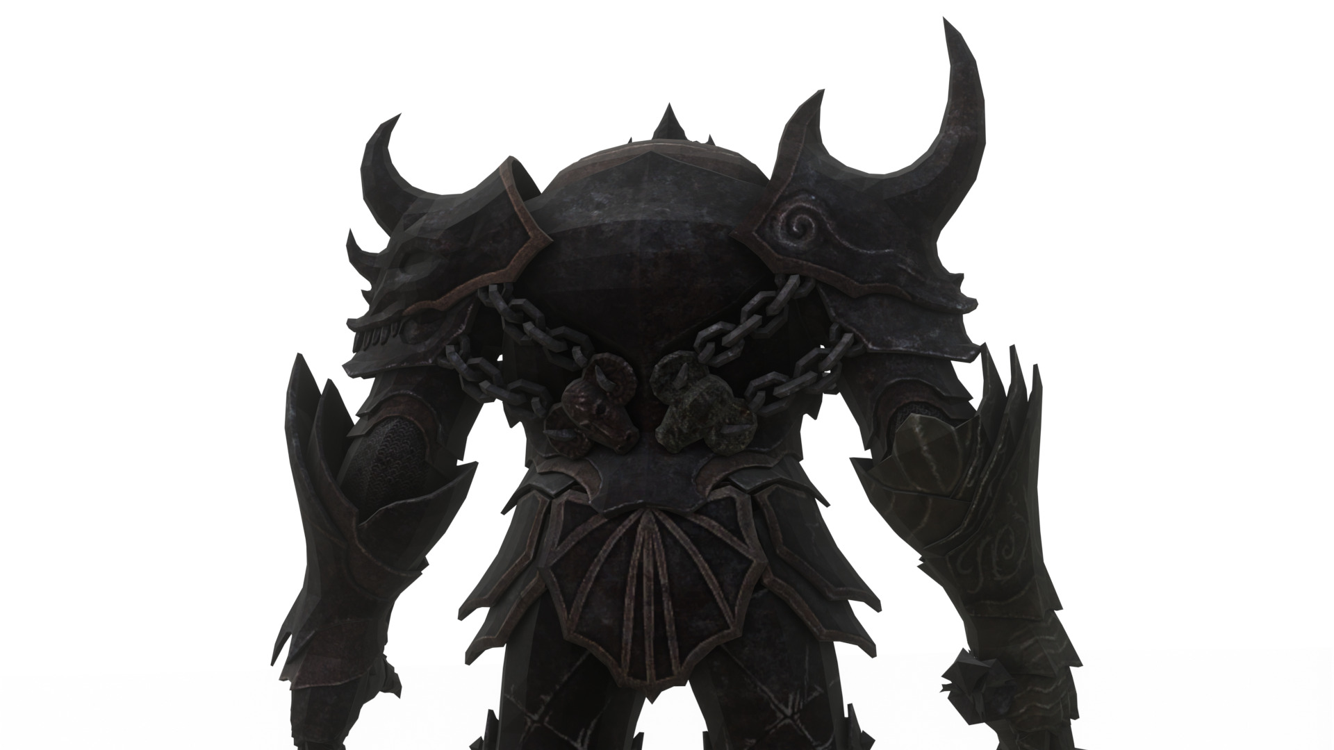 Obsidian Tank Beast Game-Ready Armored Creature Low-poly 3D model_3