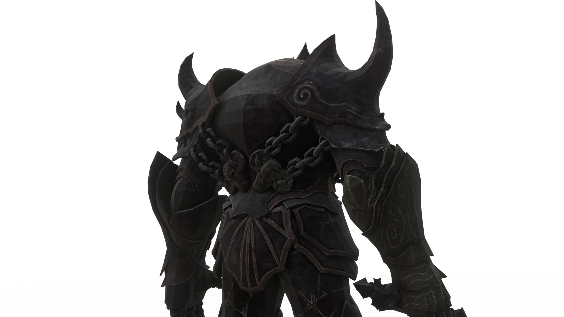 Obsidian Tank Beast Game-Ready Armored Creature Low-poly 3D model_4
