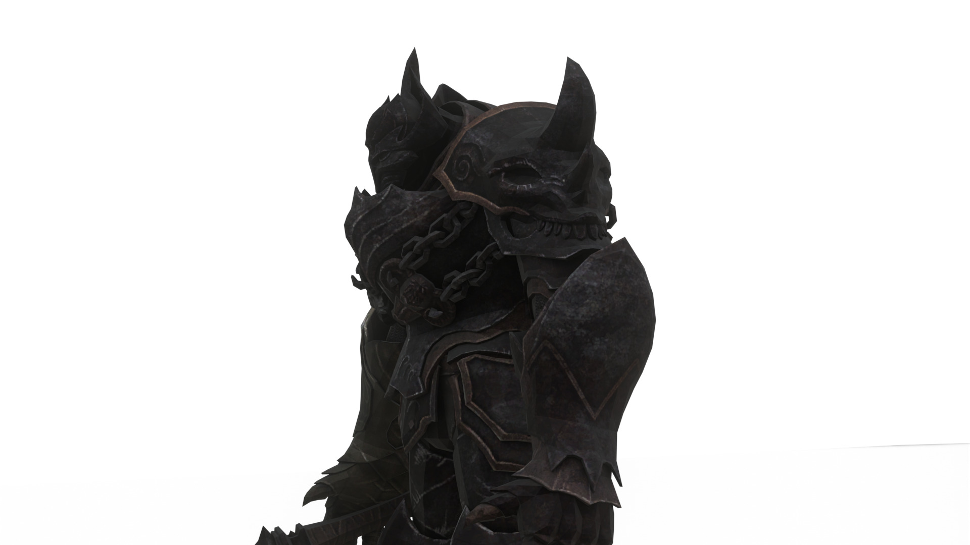 Obsidian Tank Beast Game-Ready Armored Creature Low-poly 3D model_12