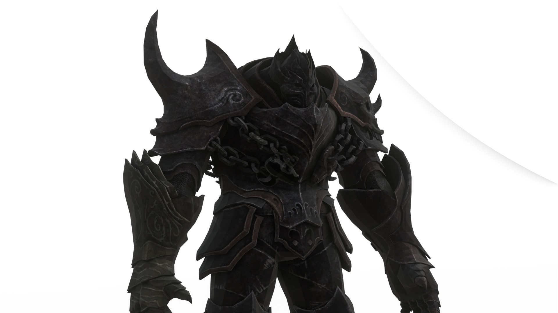 Obsidian Tank Beast Game-Ready Armored Creature Low-poly 3D model_11