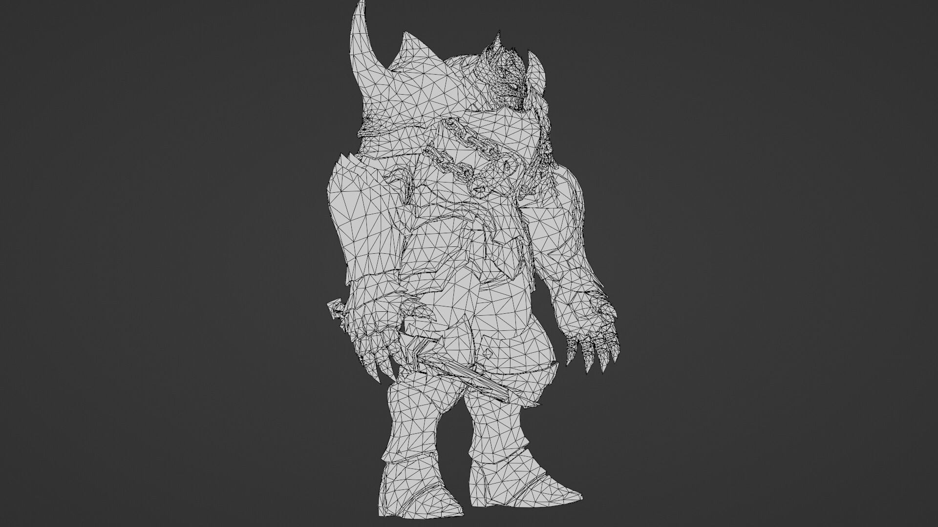 Obsidian Tank Beast Game-Ready Armored Creature Low-poly 3D model_34