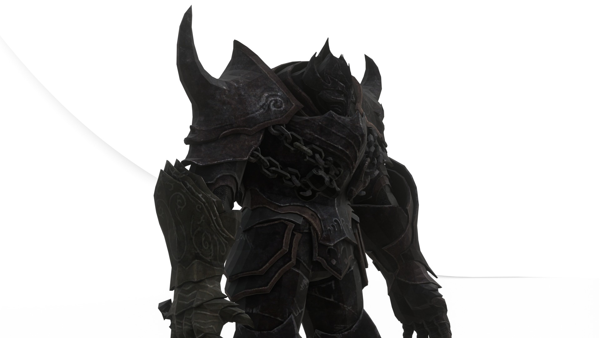 Obsidian Tank Beast Game-Ready Armored Creature Low-poly 3D model_1