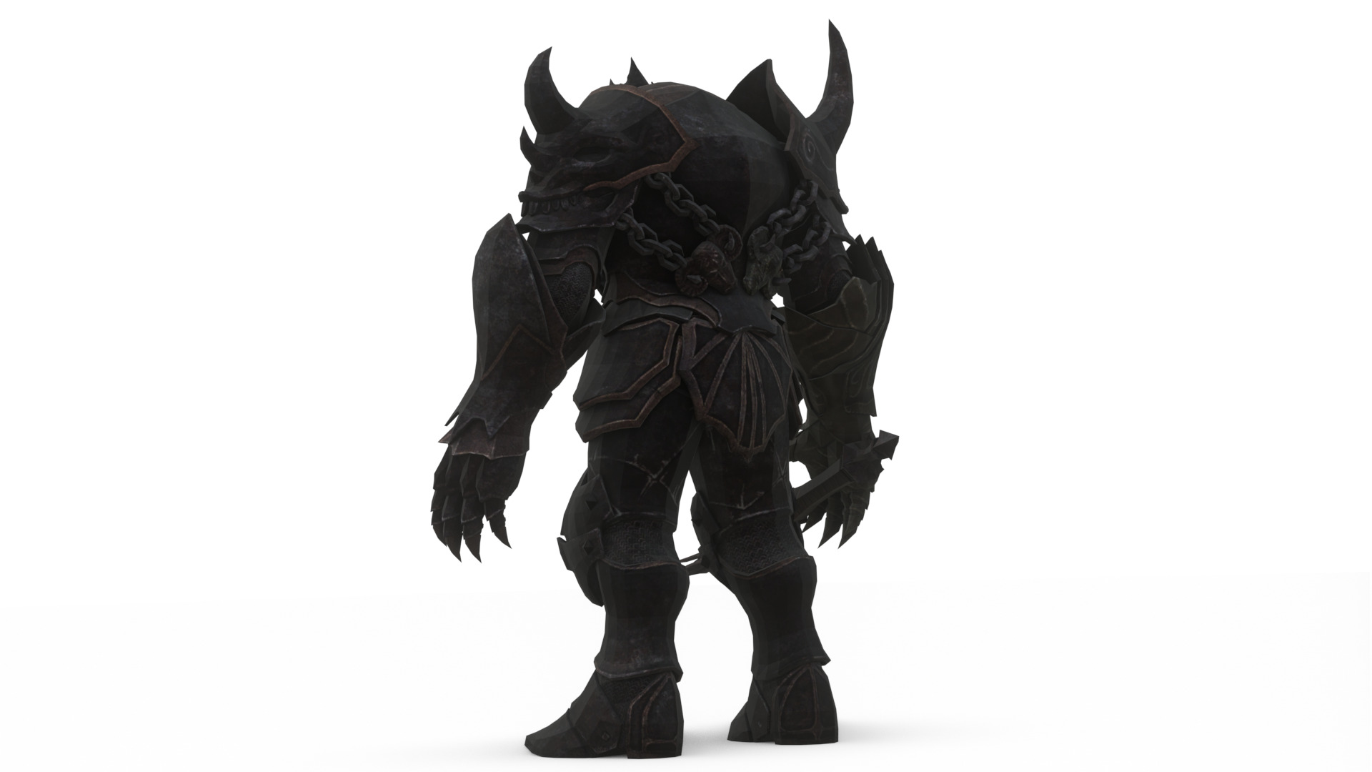Obsidian Tank Beast Game-Ready Armored Creature Low-poly 3D model_7