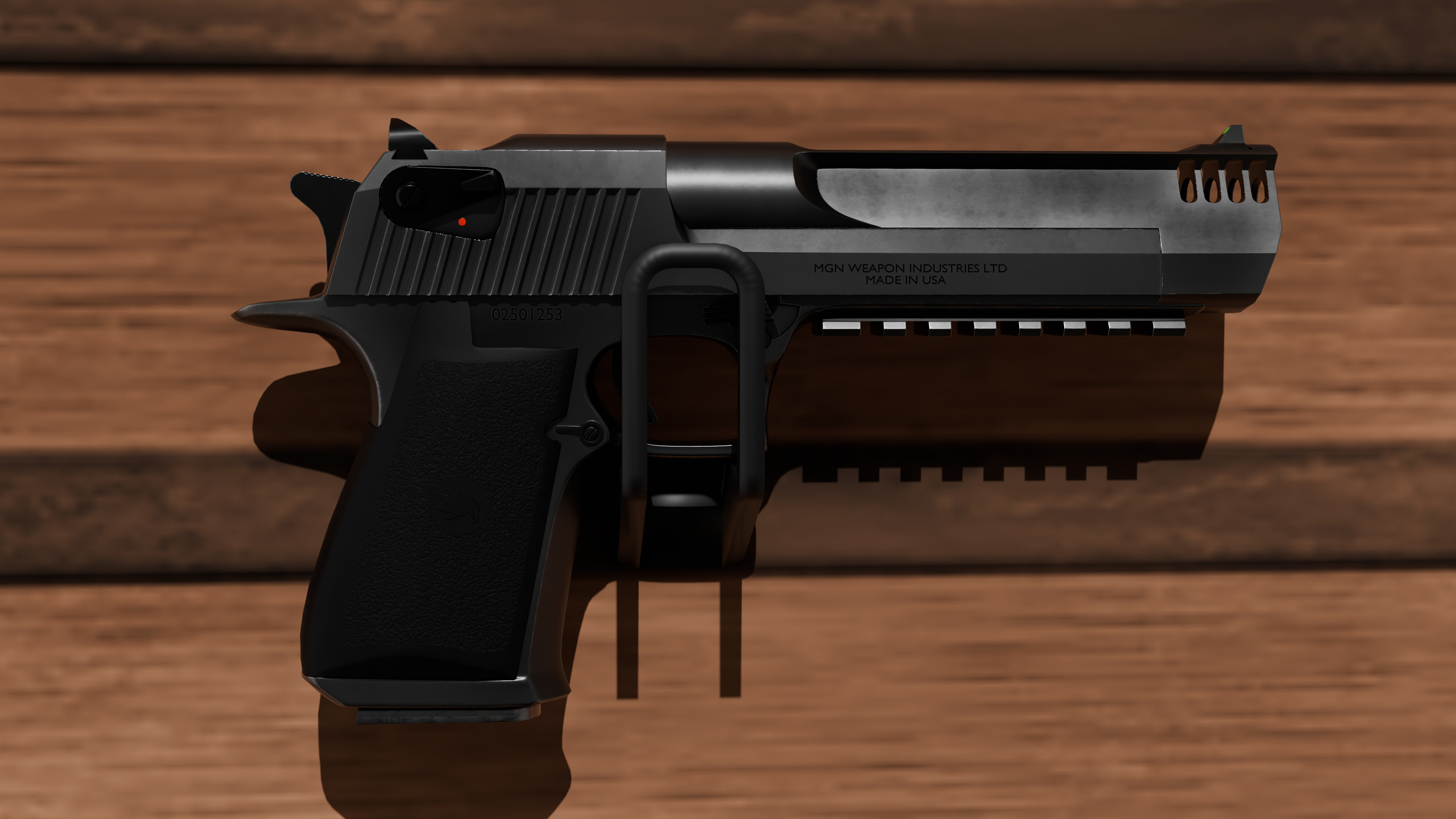 Desert eagle gun Low-poly 3D model_3