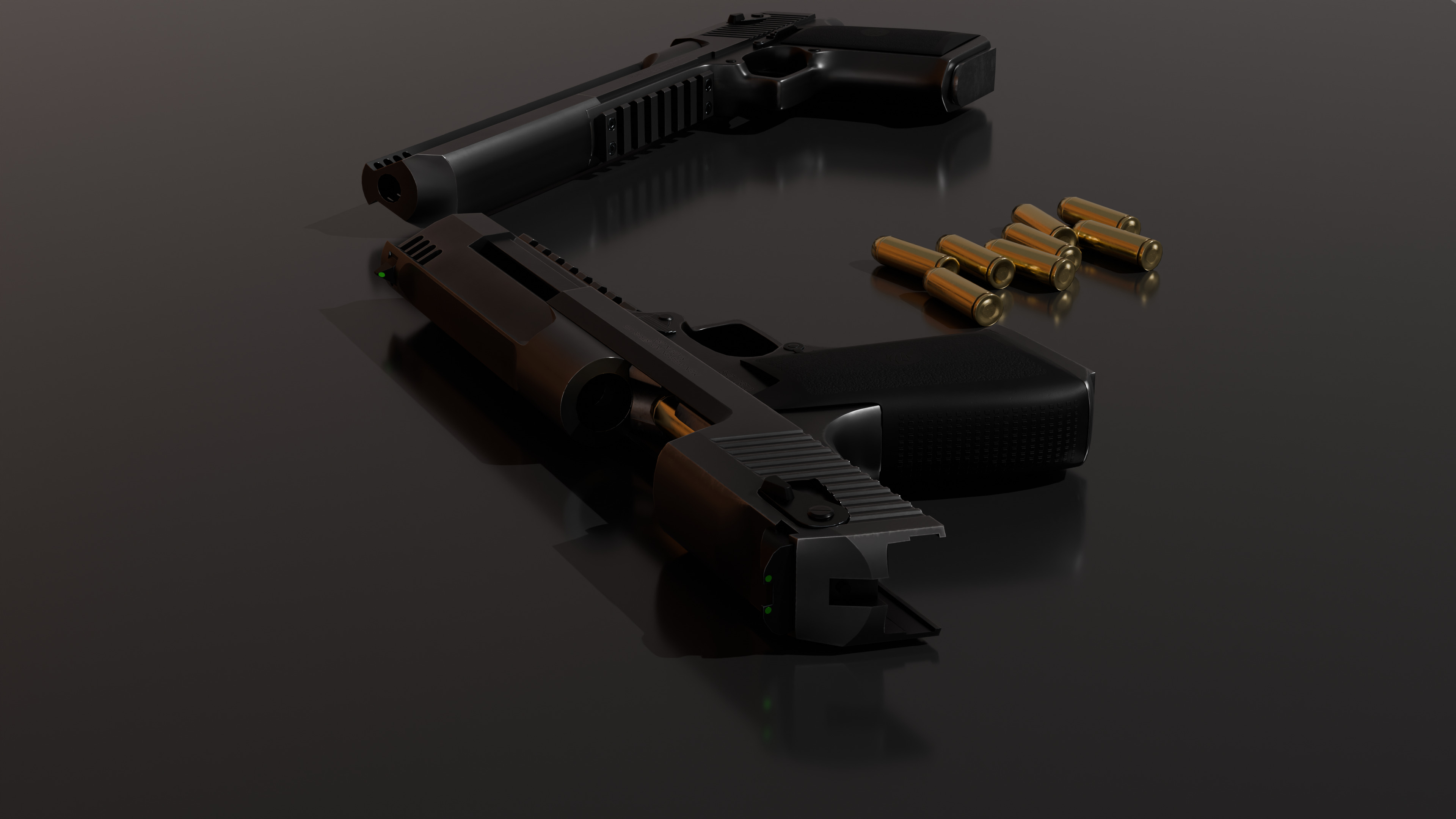 Desert eagle gun Low-poly 3D model_4