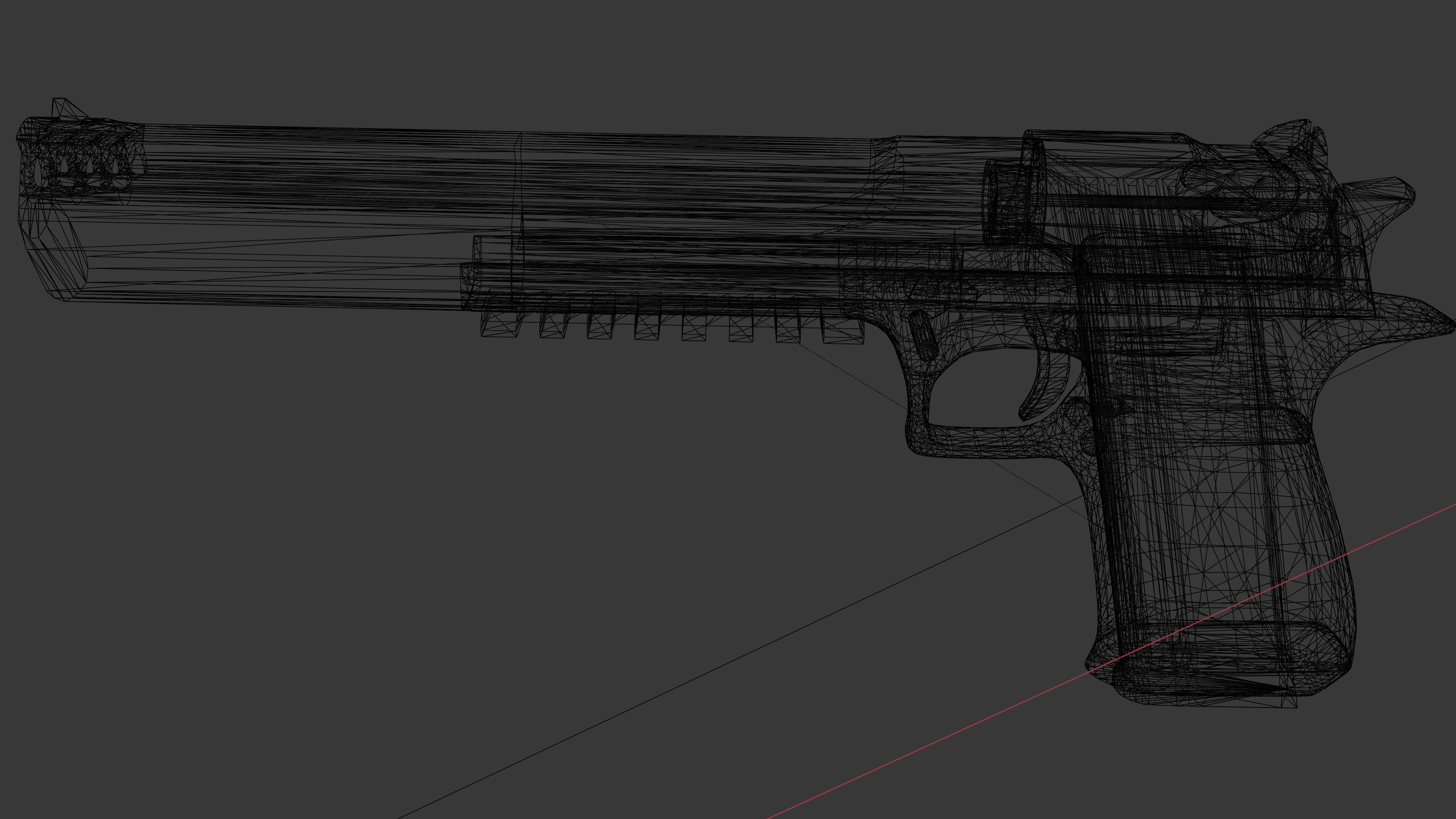 Desert eagle gun Low-poly 3D model_6