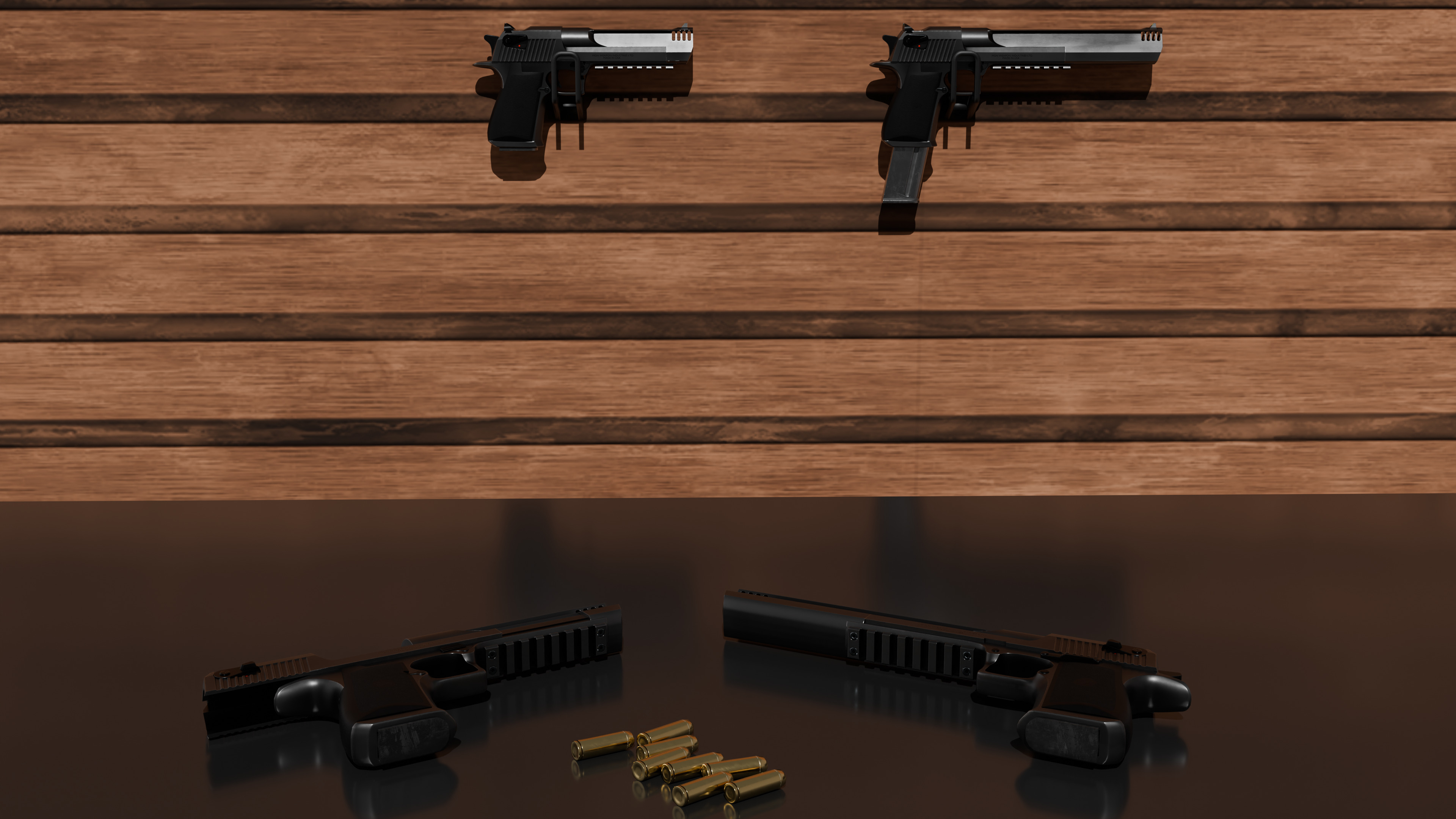 Desert eagle gun Low-poly 3D model_2