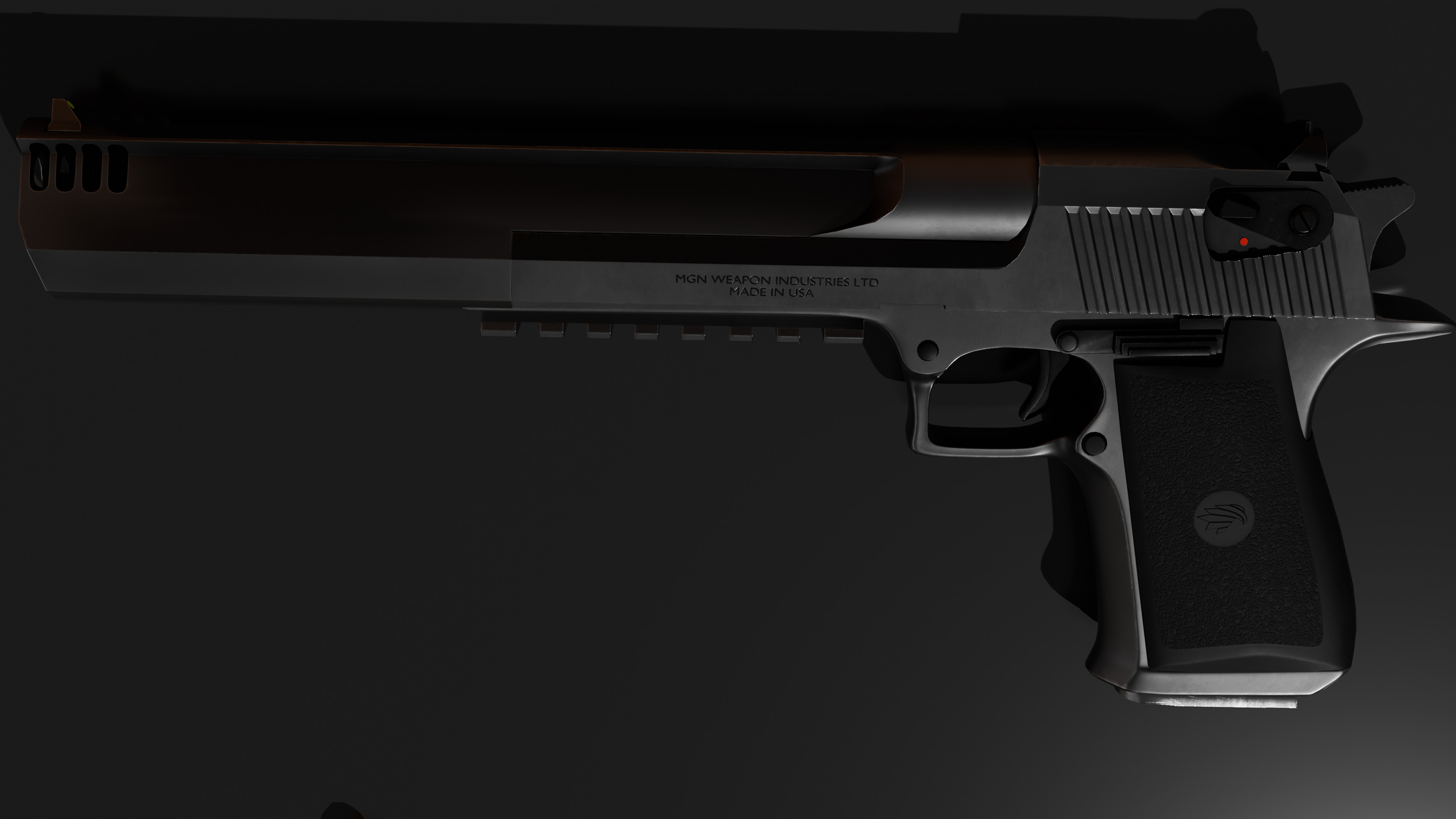 Desert eagle gun Low-poly 3D model_1