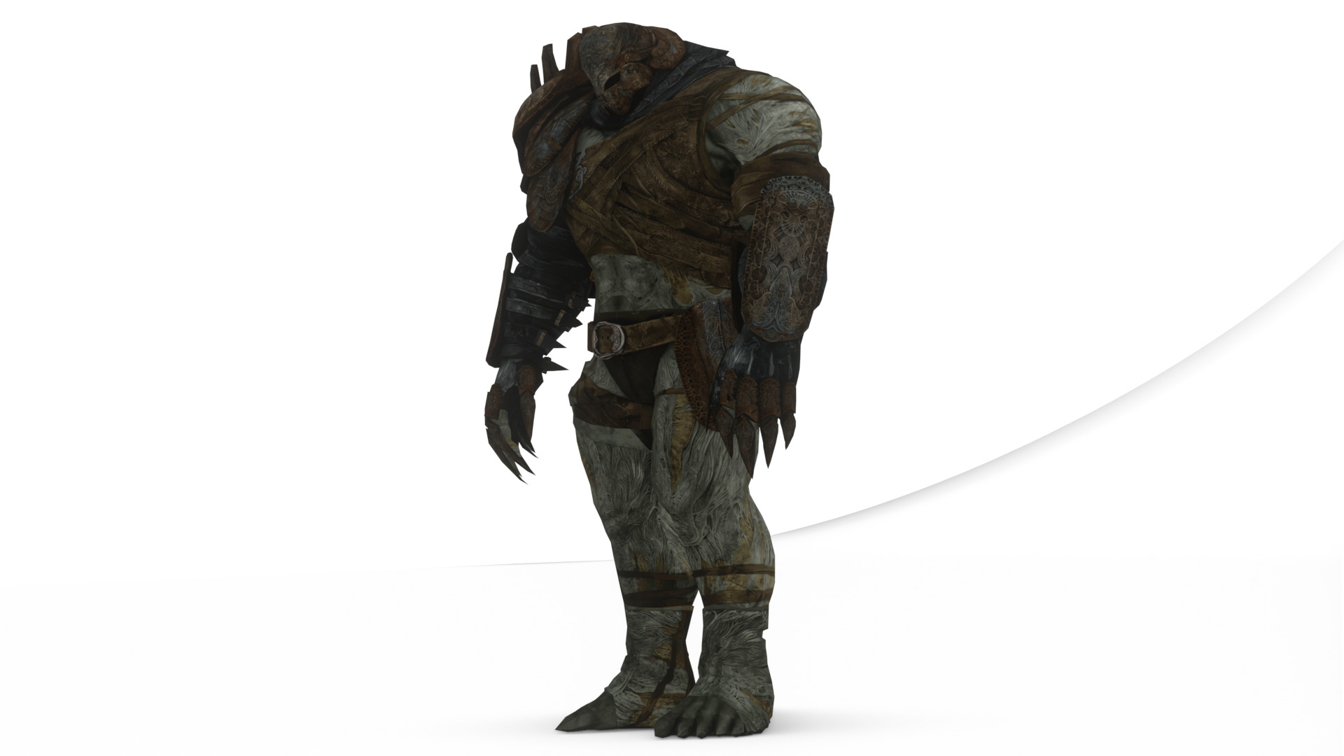 Titan Brute Armored Monster Game-Ready Boss Character Low-poly 3D model_2
