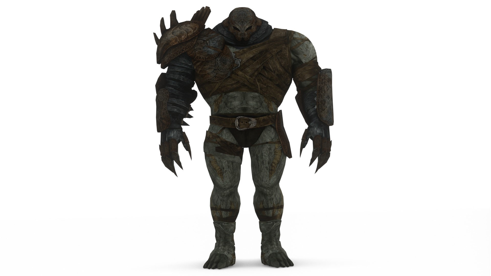 Titan Brute Armored Monster Game-Ready Boss Character Low-poly 3D model_1