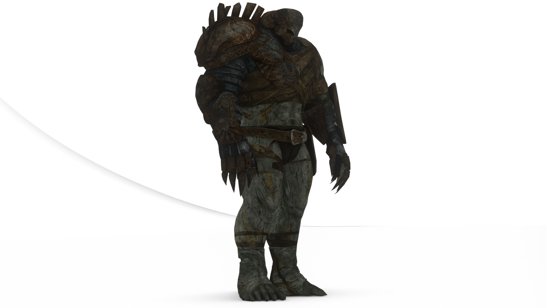 Titan Brute Armored Monster Game-Ready Boss Character Low-poly 3D model_6